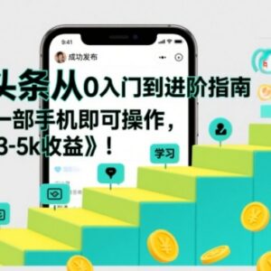 0基础微头条从入门到进阶指南 仅用手机可实现月入3-5k收益-雨叶虚拟资源网