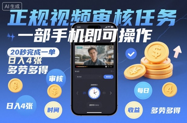 正规无人售货机视频审核兼职 手机操作20秒一单多劳多得