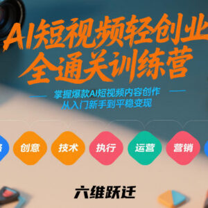 AI短视频轻创业训练营 从创作入门到变现全链路实战教学-雨叶虚拟资源网