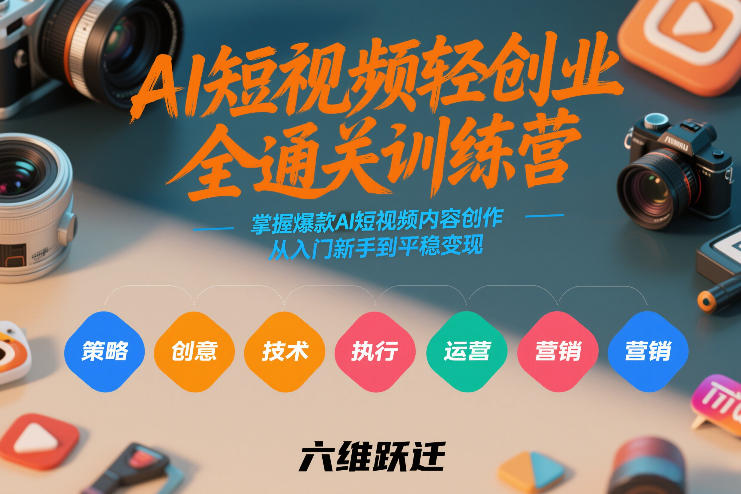 AI短视频轻创业训练营 从创作入门到变现全链路实战教学