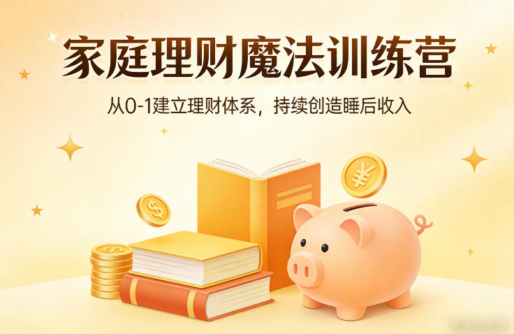 0基础家庭理财训练营 从0到1搭建体系获取持续睡后收入