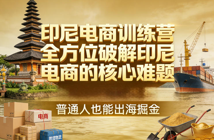 印尼电商训练营干货课程 全方位破解核心难题助力普通人出海掘金