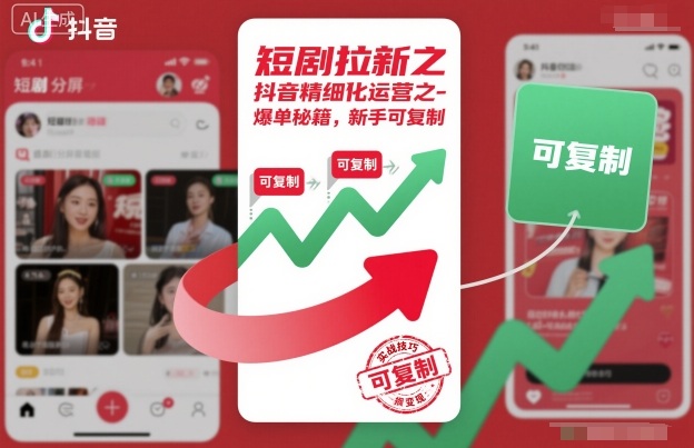 抖音短剧拉新精细化运营攻略 新手可复制的爆单实操方法