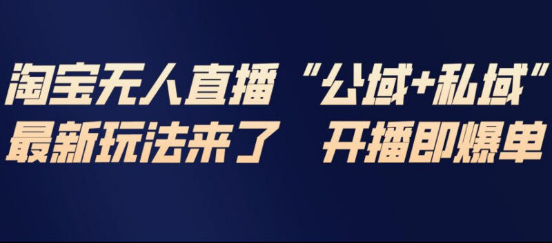 2025淘宝无人直播公域+私域玩法 零基础爆单完整实操教程