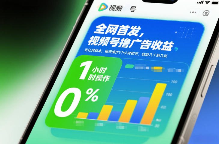 视频号点击广告赚收益操作指南 零成本每日1小时收入几十到上百