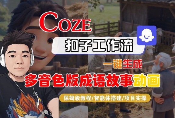 无编程基础可学 Coze智能体生成多音色成语故事动画全流程教学