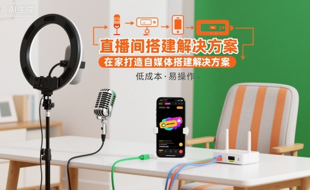 零基础自媒体家用直播间搭建教程 低成本实操落地全指南