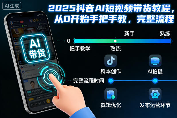 2025抖音AI短视频带货从0入门全流程 手把手实操教程
