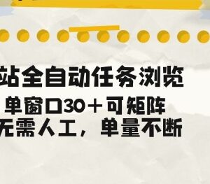 B站全自动浏览任务实操教程 可矩阵运行无需人工稳获收益-雨叶虚拟资源网