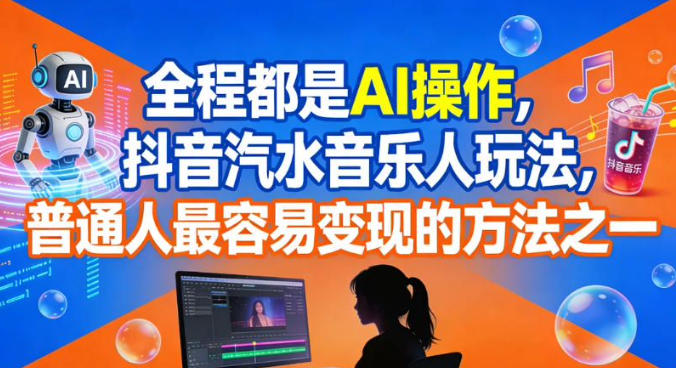 AI全流程操作抖音汽水音乐人玩法 普通人易上手的变现方法解析