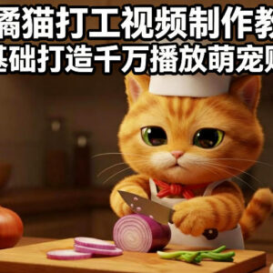 0基础学AI橘猫打工视频制作 打造高播放萌宠短视频账号-雨叶虚拟资源网