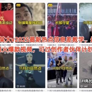 2025抖音热点信息差运营全流程教学 助力通过创作者伙伴计划-雨叶虚拟资源网