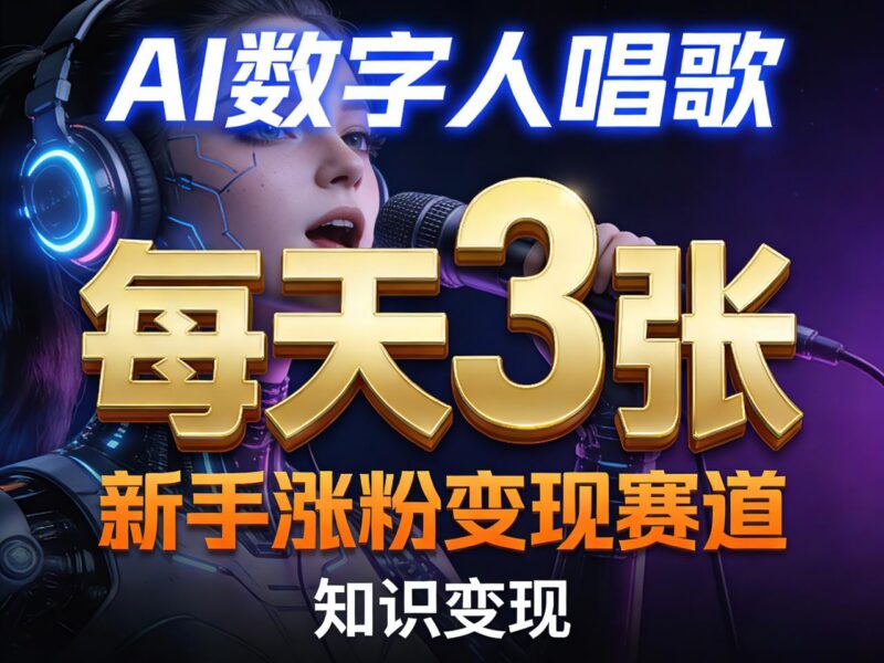 AI数字人唱歌副业玩法指南 新手零门槛涨粉变现实操教学