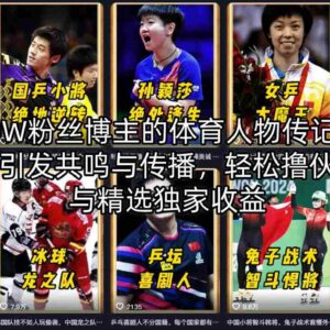 20万粉抖音博主体育人物传记解说教学 赚平台收益实操全教程-雨叶虚拟资源网