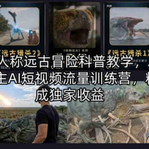 AI第一人称远古冒险科普短视频教程 290万粉博主流量训练营详解-雨叶虚拟资源网