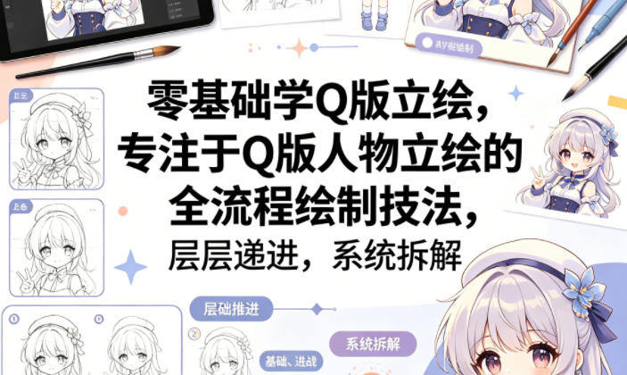 零基础学Q版人物立绘 全流程绘制技法系统讲解课程