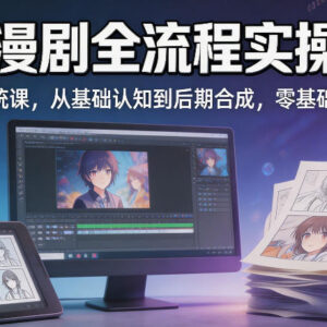 AI漫剧制作全流程实操课 20节系统课零基础也能上手-雨叶虚拟资源网