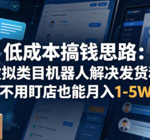 拼多多虚拟类目低成本运营方法 借助机器人无需盯店的创业思路-雨叶虚拟资源网