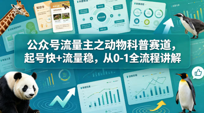 公众号动物科普流量主玩法 从0到1起号变现全流程详解
