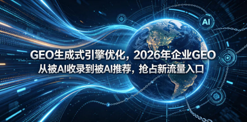 2026年GEO生成式引擎优化教程 助力企业抢占AI搜索推荐新流量入口