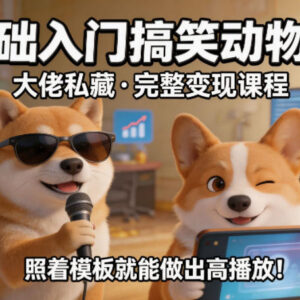 零基础入门搞笑动物解说 全套变现课程照着模板做高播放作品-雨叶虚拟资源网