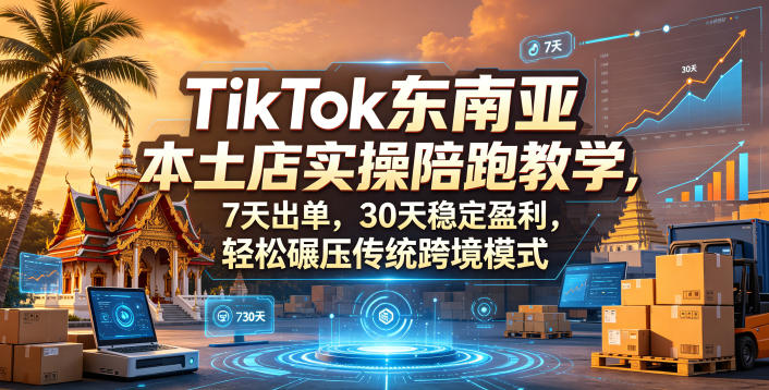 TikTok东南亚本土店实操陪跑教学 新手从0到1落地运营出单教程