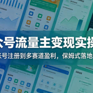公众号流量主变现实操教程 从注册到多赛道盈利全流程指南-雨叶虚拟资源网