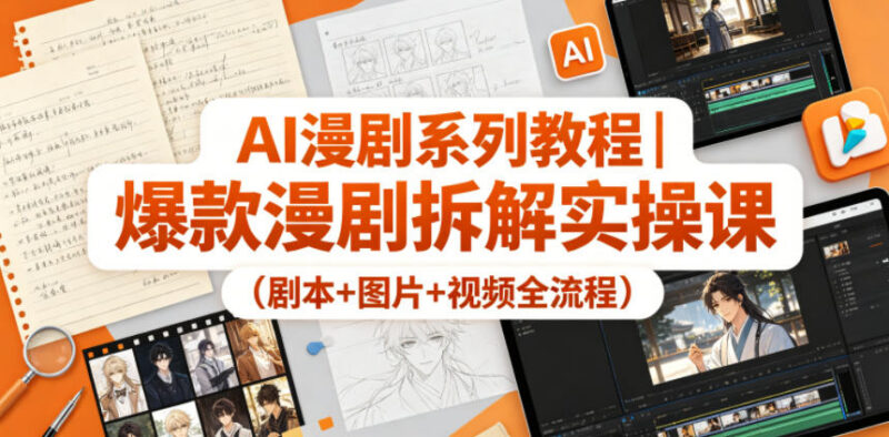 AI漫剧爆款制作实操教程 剧本图片视频全流程拆解教学
