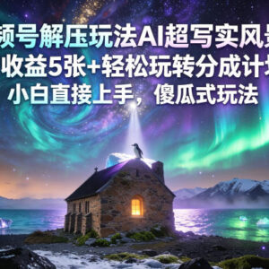 视频号AI超写实风景解压玩法 零基础可操作玩转平台分成计划-雨叶虚拟资源网