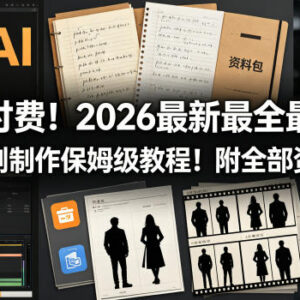 2026最新AI短剧制作保姆级全流程教程 附全套配套学习资料包-雨叶虚拟资源网