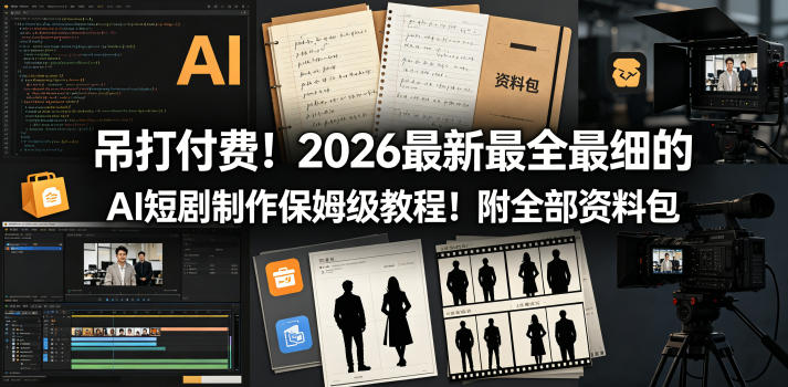 2026最新AI短剧制作保姆级全流程教程 附全套配套学习资料包