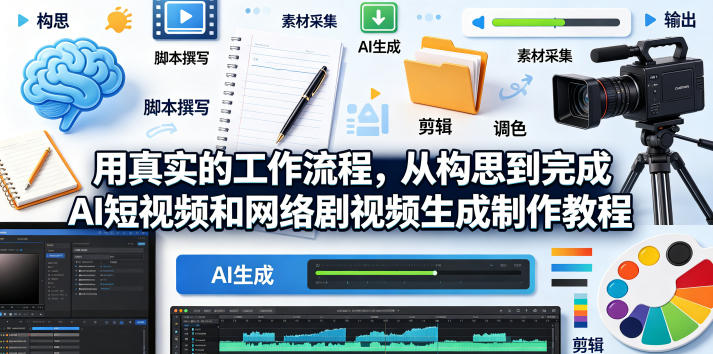 带中英字幕 基于真实工作流的AI短视频网剧制作全流程教程