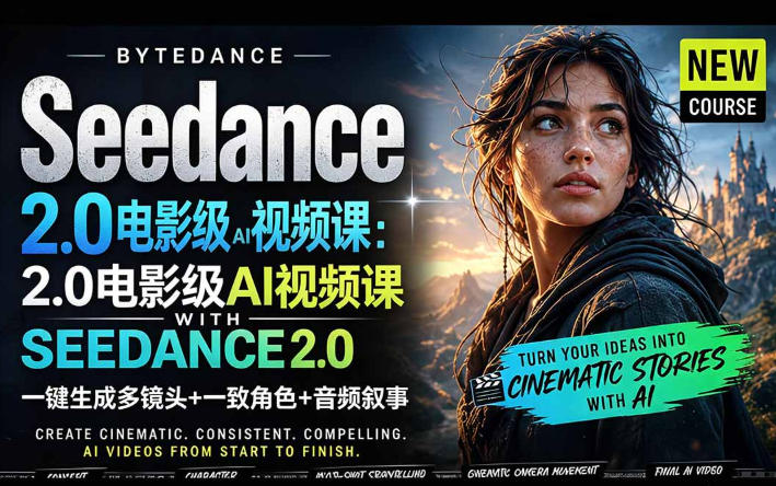字节跳动Seedance 2.0操作教程 一键生成多镜头连贯角色音频叙事AI视频