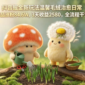 抖音温馨毛绒治愈赛道玩法拆解 低门槛涨粉变现全流程干货-雨叶虚拟资源网