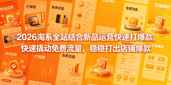 2026淘系全站推广结合新品运营 撬动免费流量打造店铺爆款