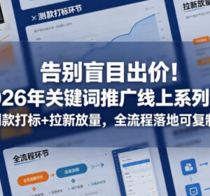 2026年电商关键词推广系列课 出价测款拉新全流程实操教程-雨叶虚拟资源网