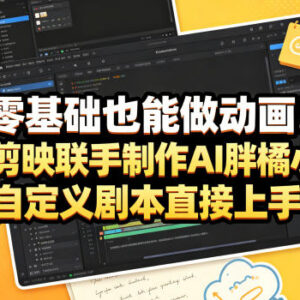 零基础制作AI胖橘小动画 豆包搭配剪映全流程教学-雨叶虚拟资源网