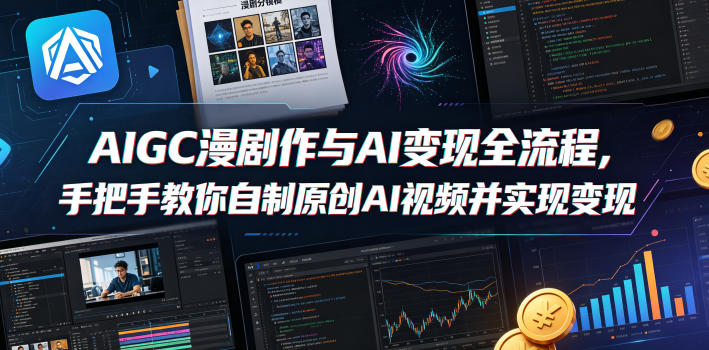 AIGC漫剧创作与AI变现全流程教程 零基础自制原创AI视频指南