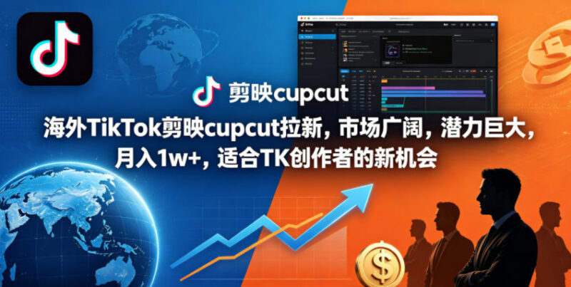 海外TikTok剪映CapCut拉新项目解析 适合TK创作者的低门槛增收路径
