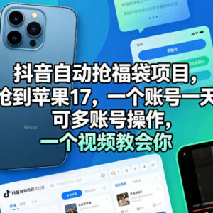 抖音自动抢福袋项目玩法拆解 多账号操作收益技巧全解析-雨叶虚拟资源网