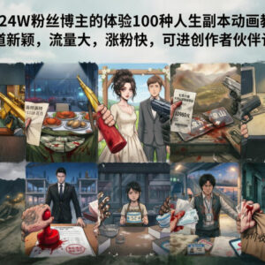 24W粉抖音博主亲授 人生副本动画制作起号及变现全教程-雨叶虚拟资源网