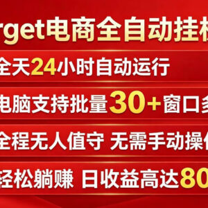Target电商全自动挂机项目拆解 多开运行无人值守实操指南-雨叶虚拟资源网