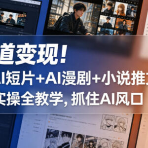 零基础剪辑AI短片AI漫剧小说推文实操教学 多赛道变现教程-雨叶虚拟资源网