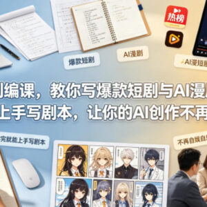 AI短剧与漫剧创编课程 零基础学爆款剧本创作变现实用技巧-雨叶虚拟资源网