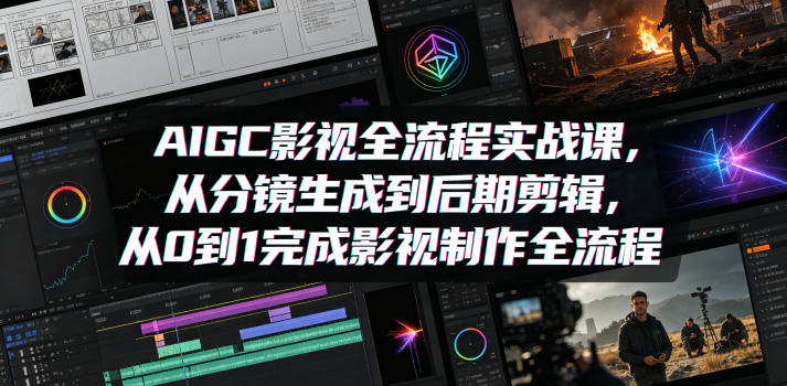 AIGC影视全流程实战课 从分镜生成到后期剪辑零基础入门