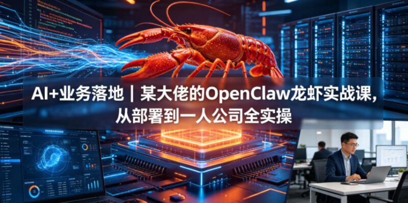 AI业务落地实操 OpenClaw小龙虾实战课从部署到一人公司全教学