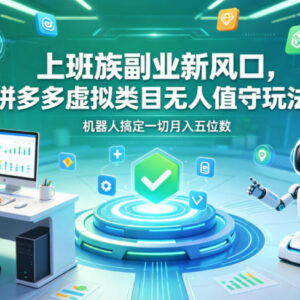 拼多多虚拟类目无人值守玩法 上班族低门槛轻资产副业实操指南-雨叶虚拟资源网