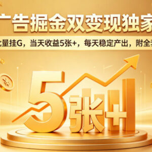电商广告双变现挂机项目玩法 附全套工具当日可获稳定收益-雨叶虚拟资源网