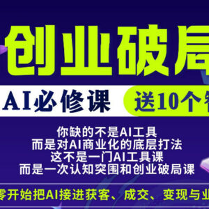 AI创业破局营课程详解 附智能体资源 学AI商业化落地实操方法-雨叶虚拟资源网