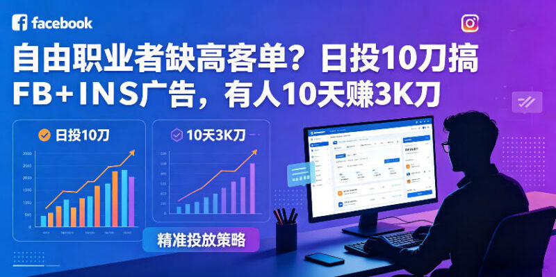 自由职业者低预算投FB/INS广告 获取高客单实操教程